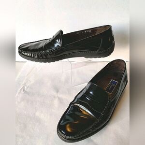 Bragano Black Patent Leather Penny Loafers Mens Shoes Sz 13 M